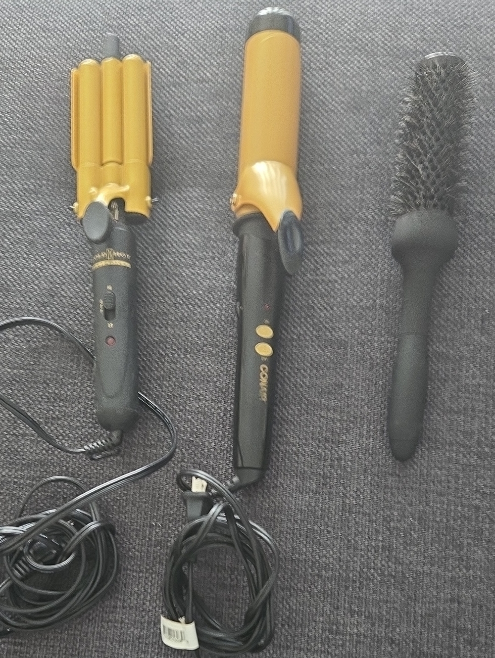 Gold and Black Curling Iron & Waver Styling Set -